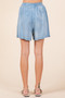 Mittoshop Washed Chambray Elastic Waist Easy Fit Shorts