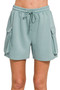 Zenana Scuba Thigh Pocket Shorts