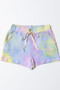 BiBi Tie Dye French Terry Casual Shorts with Twill Tape