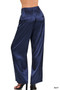 Zenana Wide-Leg Satin Pants