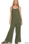 Zenana Knit Waffle Wide Leg Overalls