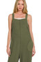 Zenana Knit Waffle Wide Leg Overalls