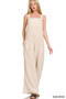 Zenana Double Gauze Washed Wide Leg Overalls