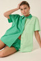 Mittoshop Color Block Short Sleeve Shirt and Shorts Set