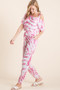BiBi Zebra Print French Terry Top and Pants Set