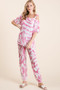BiBi Zebra Print French Terry Top and Pants Set