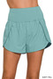 Zenana High Waisted Zippered Back Pocket Running Shorts