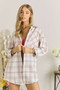 ADORA utton Down Plaid Shirt
