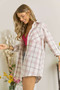 ADORA utton Down Plaid Shirt