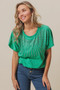 BiBi Rhinestone Beaded Short Sleeve Top