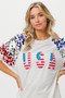 BiBi American Flag Theme Sequin Top