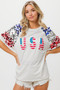 BiBi American Flag Theme Sequin Top