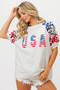 BiBi American Flag Theme Sequin Top