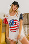 BiBi Fourth Of July Top With Laser Cut And Smile Face