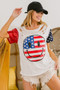 BiBi Fourth Of July Top With Laser Cut And Smile Face