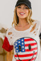 BiBi Fourth Of July Top With Laser Cut And Smile Face