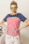 BiBi American Flag Theme Front Cut Out Top