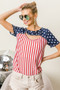 BiBi American Flag Theme Front Cut Out Top