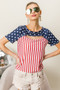 BiBi American Flag Theme Front Cut Out Top