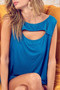BiBi Rayon Span Knit With Cut Out Front Sleeveless Top
