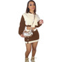 Long Sleeve Baseball Jacket Sports Casual Skirt Two Piece Fashion Set