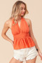 BiBi Back Open With Halter Neck Wrinkled Tank Top