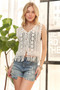 ADORA Fringe Hem Crochet Vest Cardigan