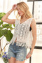 ADORA Fringe Hem Crochet Vest Cardigan