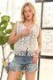 ADORA Fringe Hem Crochet Vest Cardigan
