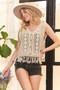 ADORA Fringe Hem Crochet Vest Cardigan