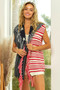 BiBi American Flag Fringe Edged Sweater Vest