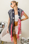BiBi American Flag Fringe Edged Sweater Vest
