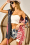 BiBi American Flag Fringe Edged Sweater Vest