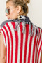 BiBi American Flag Fringe Edged Sweater Vest