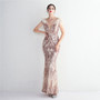 High Density Strong Sequin Positioning Flower Formal Party Slim Fit Sexy Evening Dress