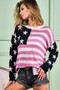 BiBi American Flag Low Gauge Knit Top