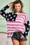 BiBi American Flag Low Gauge Knit Top