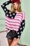 BiBi American Flag Low Gauge Knit Top