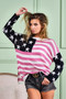 BiBi American Flag Low Gauge Knit Top