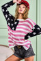 BiBi American Flag Low Gauge Knit Top