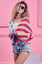 BiBi American Flag Theme Cocoon Knit Cardigan