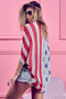 BiBi American Flag Theme Cocoon Knit Cardigan