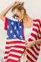 BiBi American Flag Low Gauge Knit Cardigan