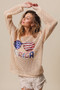 BiBi Sequin American Flag Sunglasses Knit