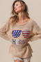 BiBi Sequin American Flag Sunglasses Knit