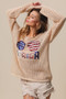 BiBi Sequin American Flag Sunglasses Knit