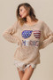 BiBi Sequin American Flag Sunglasses Knit