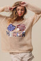 BiBi Sequin American Flag Sunglasses Knit