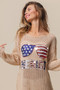 BiBi Sequin American Flag Sunglasses Knit