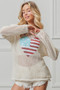 BiBi Sequin American Flag Heart Knit Up